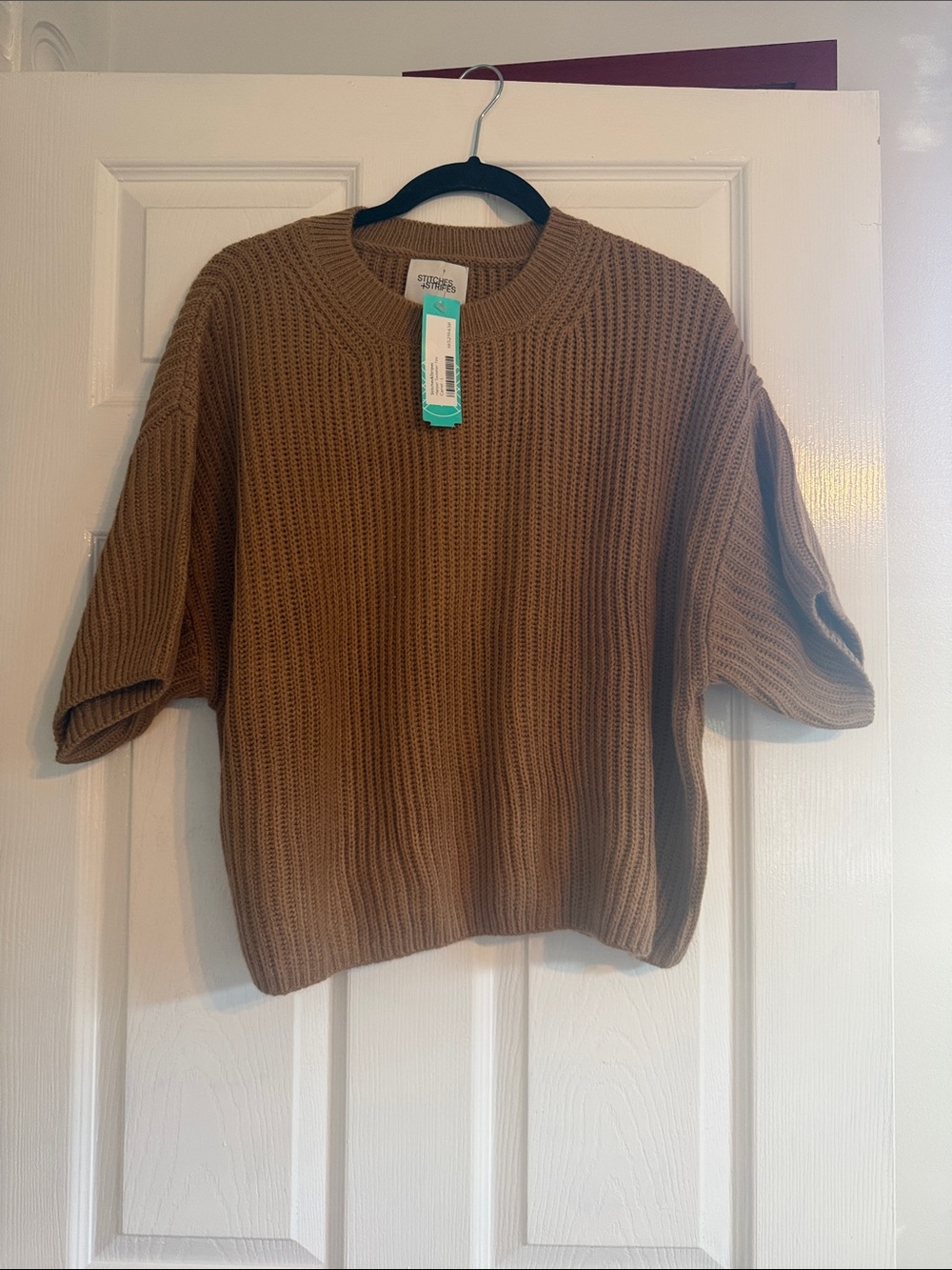Cozy Ribbed Scoop-Neck Sweater - Taupe Brown